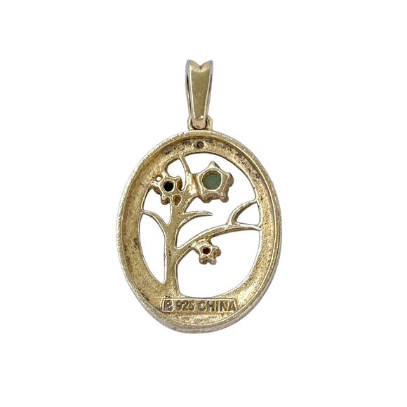 Estate Ross Simons Vermeil Sterling Silver 925 Gemstone Tree Pendant - Picture 4 of 8